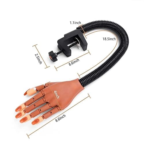 LIONVISON Practice Hand for Acrylic Nails, Flexible Nail Practice Hands Training Kits, Fake Manican Hands for Nails Practice, Movable Nail Maniquin Hand with 300PCS Nail Tips, File, Brush and Clipper - TypeA-nail hand with tools thumbnail 8