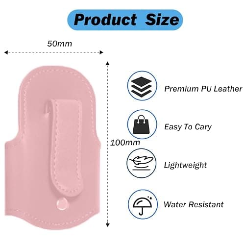 Magnetic Stethoscope Holder Clip Secure Hands-Free Pu Leather Lightweight Portable Holster for Physicians, Nurses, EMT, Students. Compatible for 3M Littmann & Most Stethoscope (Pink) thumbnail 2