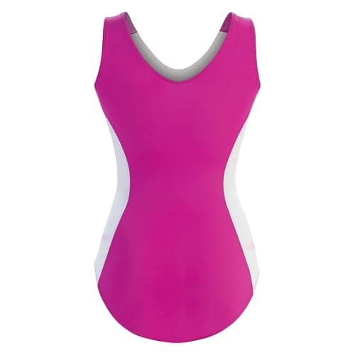 GK Girls Fierce Fade Gymnastics Leotard - Rainbow Dance Outfit with Matching Scrunchie for Toddlers, Children, & Juniors - AS (Juniors 3-5) - Pink- White thumbnail 2