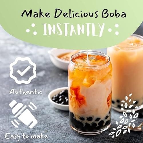 Flavfar Thai Milk Tea Kit – Now with No Added Condensed Milk | Instant Brown Sugar Boba, Low Calorie, Authentic Bubble Tea from Taiwan – 5 Servings thumbnail 4