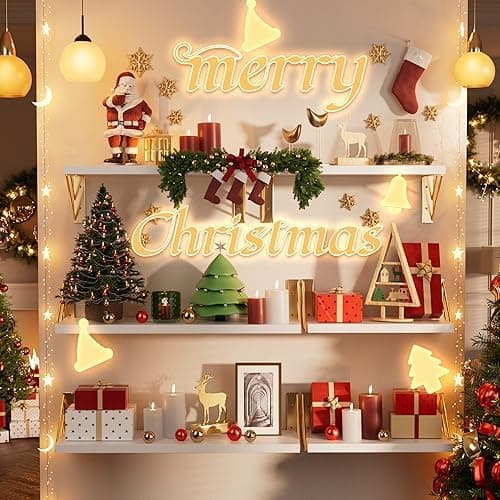 BAYKA Wall Shelves for Bedroom Decor, Floating Wall Shelves for Living Room Kitchen Storage, Wall Mounted Rustic Wood Shelves for Kids Books,Corner Shelves for Bathroom(White and Gold，Set of 3) thumbnail 4