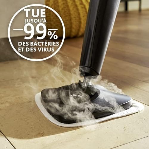 Vileda Steam Plus Edition Triangulaire avec Power Pad, balai vapeur, performance de nettoyage hygiénique sans utilisation de produits chimiques, pour tous les sols durs et les moquettes thumbnail 3