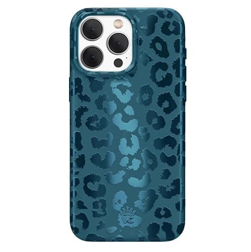 VELVET CAVIAR for iPhone 15 Pro Max Case - Compatible with MagSafe - 10ft Drop Tested - Metallic Navy Blue Leopard - Image 1