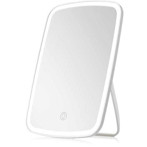 NEZZOE Rechargeable Makeup Mirror with Lights, Portable Travel Lighted Vanity Mirror, Dimmable Touch Screen Tabletop LED Make up Mirror - One Light - Image 1