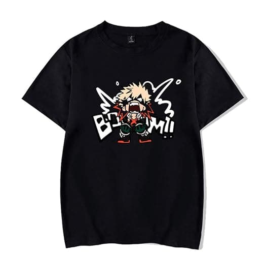 RONGJUN Unisex MHA T-Shirt Bakugou Katsuki Plus Ultra Graphic Tee Shirt - Medium - Black 3 - Image 1