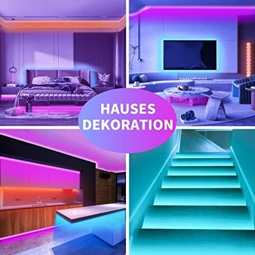 KSIPZE Led Streifen 10m, RGB LED Strip mit Fernbedienung Bluetooth App, Dimmbar Farbwechsel led Lichterkette Lichtband Musik Sync, Selbstklebend Leds Kette Leiste band Beleuchtung für Zimmer Partei thumbnail 5