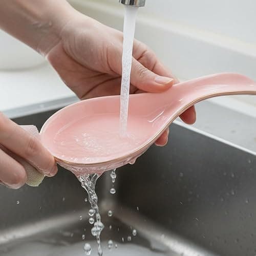 Maxramic Ceramic Spoon Rest for Stove Top, Pink Spoon Holder Utensil Rest, Cute spoon Rests for Coffee Bar Kitchen Decor Cooking Gift for Housewarming (Pink) thumbnail 5