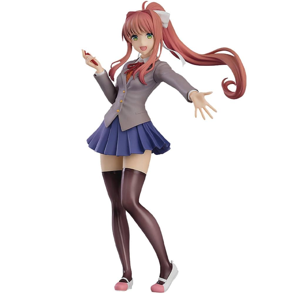 Monika Figure Monika Anime Figurine Manga Character Statue 18cm PVC School Uniform Style Standing Pose Model Desktop Decoration Collectible for Fans - Image 1