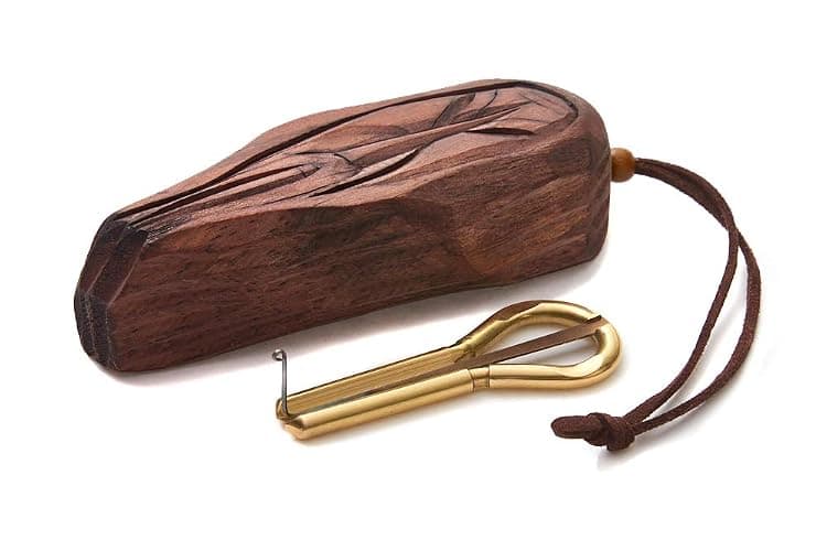 Jew's Harp by MUARO P.Potkin in Shaman Wooden Case (Mouth Musical Instrument) - Image 1