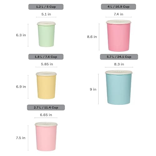 Tupperware Heritage Collection 10 Piece Nested Canister Set in Vintage Colors, Dishwasher Safe and BPA Free (5 Containers, 5 Lids) thumbnail 3