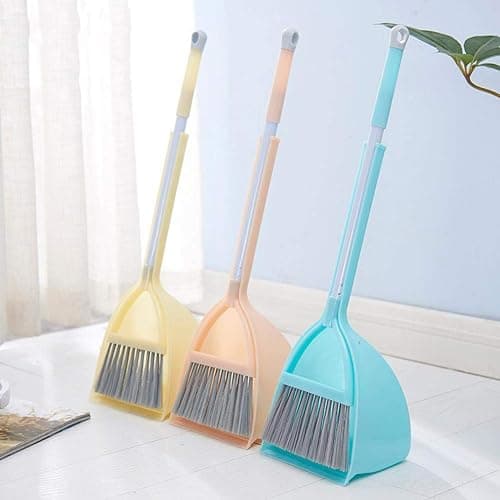 Xifando Mini Broom with Dustpan for Kids,Little Housekeeping Helper Set (Light Blue) thumbnail 9