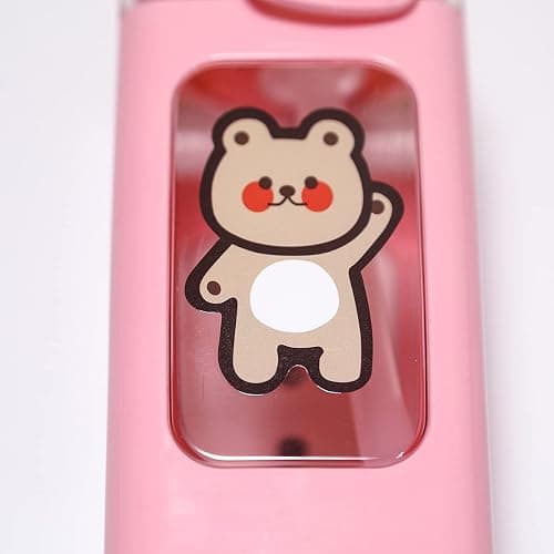 PEXIZUAN Kawaii Bear Water Bottle With Straw Sport Plastic Portable Square Drinking Bottle For Girl Cute Juice Tea Water Cups 700ml(Pink,700ml) thumbnail 8