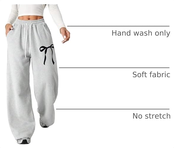 Verdusa Girl's Bow Baggy Sweatpants Wide Leg Athletic Pants with Pockets thumbnail 4