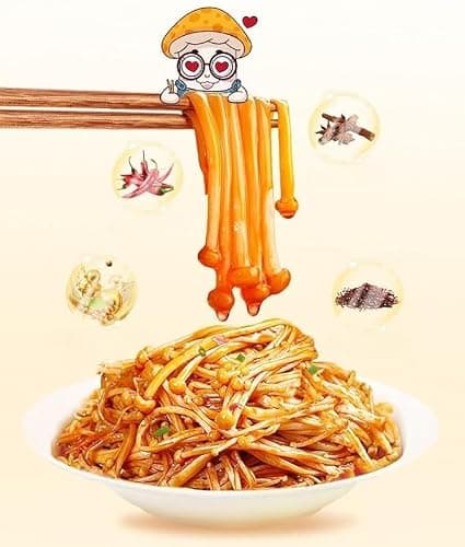 4 flavors ready-to-eat Fresh spicy golden enoki mushroom,spicy strip，seasoned dishes,Instant snacks，Kimchi, vegetarian，vegetable，Hot pot dishes，Chinese cuisine (20 packs) thumbnail 4
