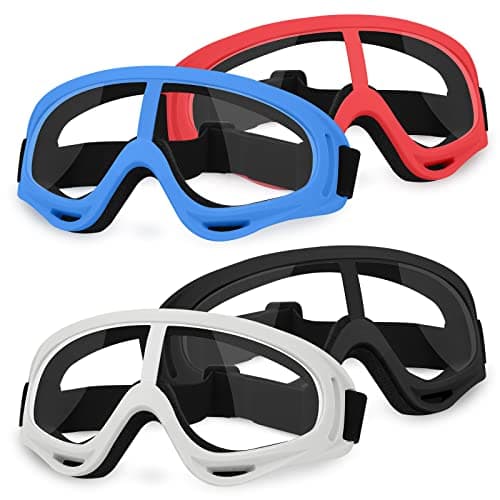 YSCare 4 Pack Protective Goggles, Safety Glasses with Clear Lens and Adjustable Strap, Protective Eyewear Compatible with Nerf Guns for Game Battle Christmas Gift (4 colors) - Image 1