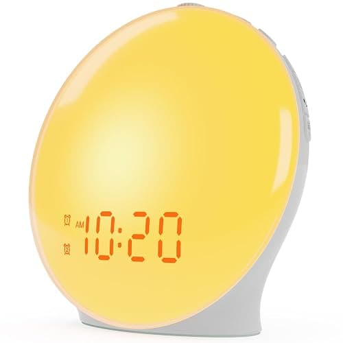 Wake Up Light Sunrise Alarm Clock for Kids, Heavy Sleepers, Bedroom, with Sunrise Simulation, Sleep Aid, Dual Alarms, FM Radio, Snooze, Nightlight, Daylight, 7 Colors, 7 Natural Sounds, Ideal for Gift - Image 1