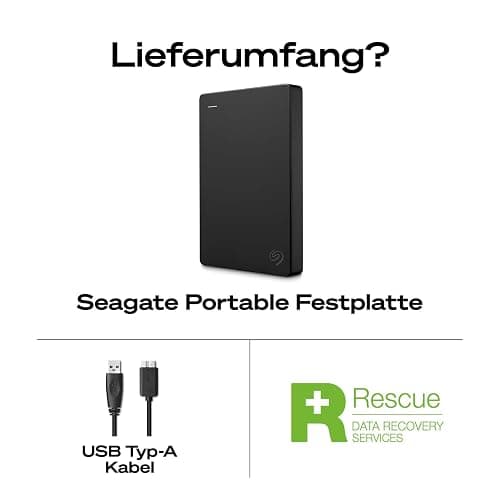 Seagate Portable Drive 4TB tragbare externe Festplatte, 2.5 Zoll, USB 3.0, inkl. Datenrettungsdienst (STGX4000400) thumbnail 3