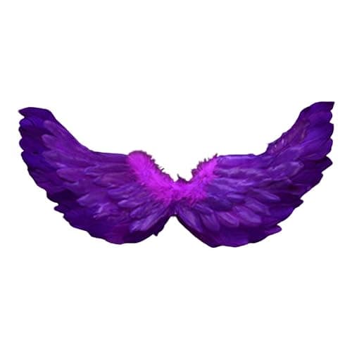 Creative Angel Feather Wings with Elastic Straps Bright Color Lightweight Costume Cosplay Wings Photography Props Halloween Supplies Sky Blue thumbnail 5