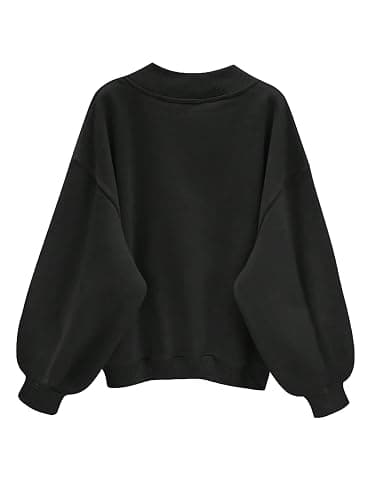 Remidoo Oversized Sweatshirt for Women V Neck Sweatshirts Casual Fleece Long Sleeve Pullover Top thumbnail 2