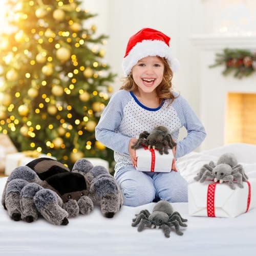 MorisMos 4Pcs Large Spider Plush, 16inch Mommy Spider Stuffed Animals with 3 Babies, Realistic Plush Toys, Soft Cuddly for Kids Boys Girls thumbnail 8