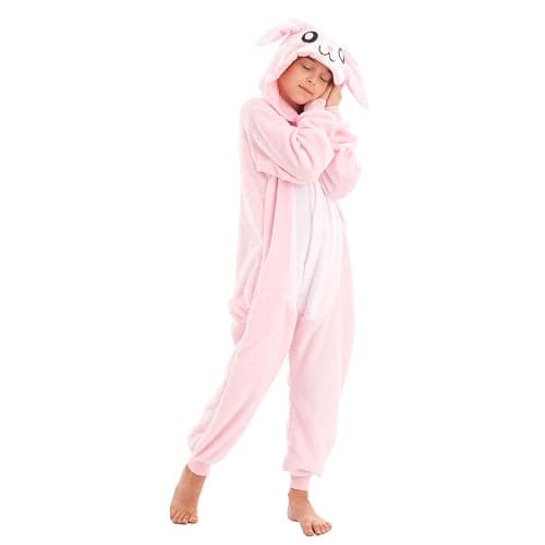 LOBUJOU Animal Hooded Onesie Costume for Kids Adults Boys Girls Halloween Easter Mens Womens Cosplay Outfit Kit Bunny thumbnail 5