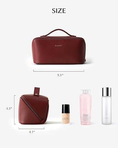 EACHY Travel Makeup Bag,Large Capacity Cosmetic Bags for Women,Waterproof Portable Pouch Open Flat Toiletry Bag Pattern Makeup Bag thumbnail 4