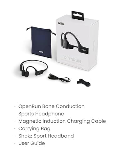 SHOKZ OpenRun Bone Conduction Headphones,Open-Ear Bluetooth Wireless Sport Headphones for Running & Workout,Sweat Resistant, Long 8H Playtime,Mic,Hair Band-Standard-Black thumbnail 9