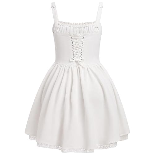 Odizli Damen Sommer Sexy Ärmellos Spaghettiträger Boho Blumen Spitze Kurz Minikleid thumbnail 2