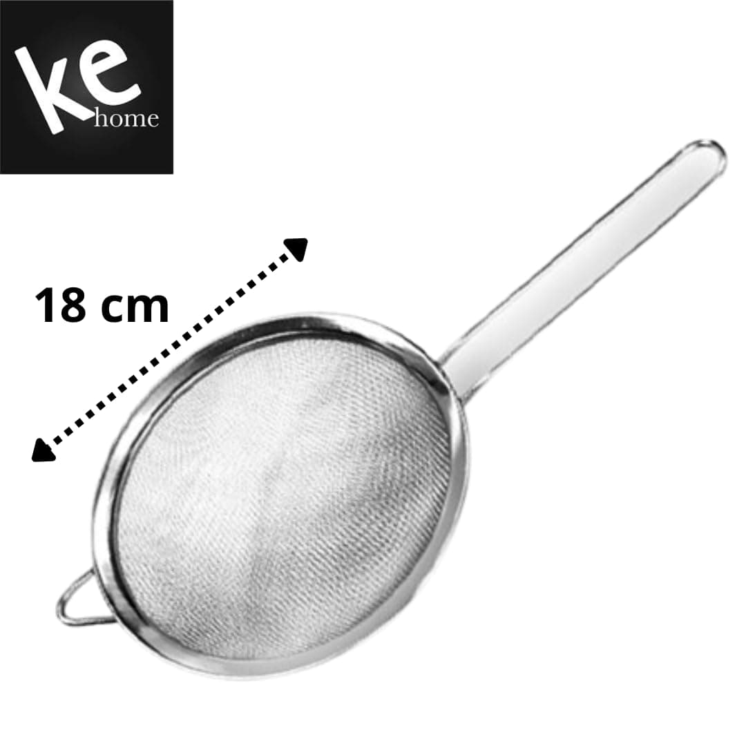 Kit Jogo Conjunto 3 Peneiras Coador Aço Inox 16,18,20cm - Vesátil, Durável, Fácil Manuseio, Suporte para Panela, Resitente a Temperatura thumbnail 3