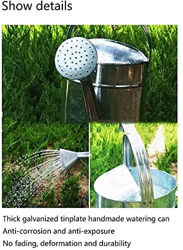 Watering Can, 15L Metal Watering Can Galvanized Iron Sheet Watering Can Large Capacity Watering Irrigation Garden Plant Flower Watering Bucket Gardening Watering Tool(25 * 25 * 28CM/15L) thumbnail 7
