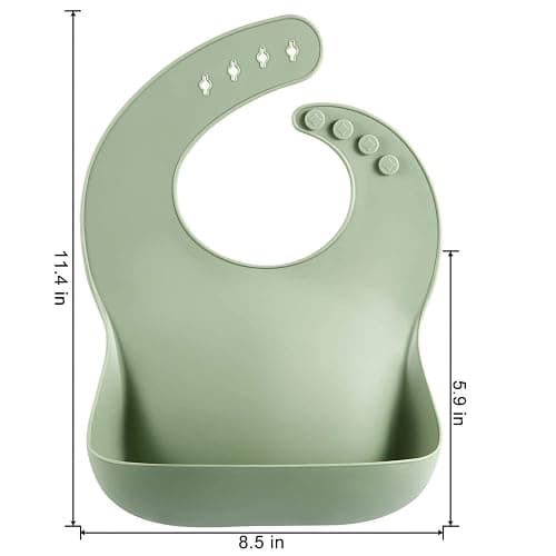 PandaEar Set of 3 Silicone Baby Bibs Waterproof, Soft, Unisex, 10-72 Months thumbnail 3