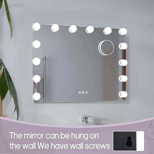 Fenair Hollywood Vanity Mirror with Lights Lighted Makeup Mirror with 14 Dimmable LED Bulbs,Adjustable Brightness,Touch Screen, USB Port,Tabletop thumbnail 5