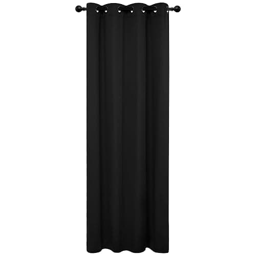 Deconovo Blackout Curtains for Living Room, Room Darkening Curtain Panel for Bedroom, Thermal Insulated Window Curtain, 1 Panel, Black, 52 W x 84 L Inch Long Curtain - Image 1