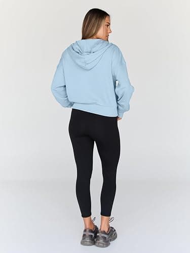 Trendy Queen Womens Cropped Zip Up Hoodie Lightweight Sweatshirt Casual Athletic Jacket thumbnail 5