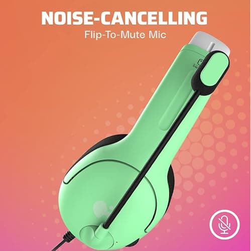 PDP AIRLITE Stereo Headset with Mic for Nintendo Switch/Switch Lite/OLED - Noise Cancelling Microphone, Lightweight, Soft Comfort On Ear Headphones, 3.5mm Jack - Animal Crossing Aloha Blue & Green thumbnail 4