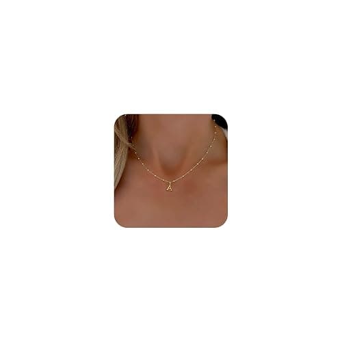 De Amo Sara Initial Necklaces for Women, Dainty A-Z Pendant Letter Charm Necklace Personalized Name Necklaces for Women Trendy Jewelry Gift - Image 1