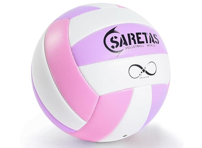 Saretas Volleyballs, PU Official Size Soft Touch Kids Volley Ball, Cute Volleyball for Girl, Christmas Volleyball Gifts for Teen Girls,Beginners,Players,Team,Middle School Lover,Include Pump&Net thumbnail 7