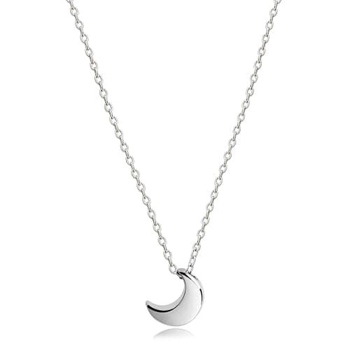 CISHOP Crescent Moon Necklace High Polished Sterling Silver Pendant Necklace for Women Jewelry…, Metal, No Gemstone - Image 1