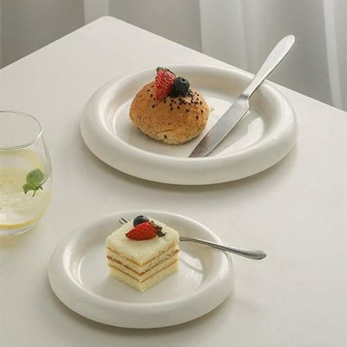 Chubby Ceramic Minimalist Aesthetic Tableware Kitchenware Plates in pink thumbnail 4