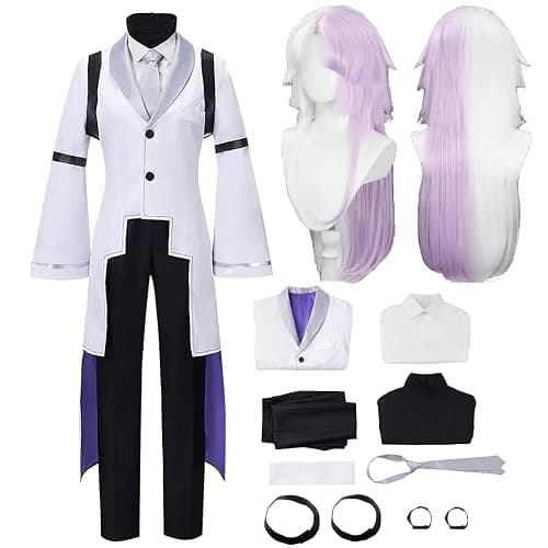 AIUKAKP Men Costume Outfit White Men Costume Uniform Jacket Halloween - Image 1