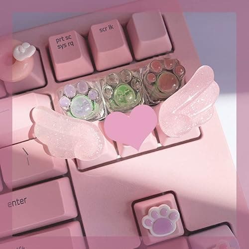 YupYay Handmade Cute Keycaps,Compatible with Cherry MX Switches Mechanical Keyboard Pink PBT Keycap,Computer Gaming Keyboards Key Caps,Artisan ESC OEM Profile R4 Key Cap (Pink) thumbnail 2