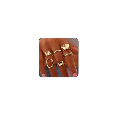 ONBRIG Rings for Women Chunky Rings Set Adjustable Thick Rings Big Large Stackable Ring for Women Bold Thick Statement Ring Trendy Chunky Jewelry thumbnail 2