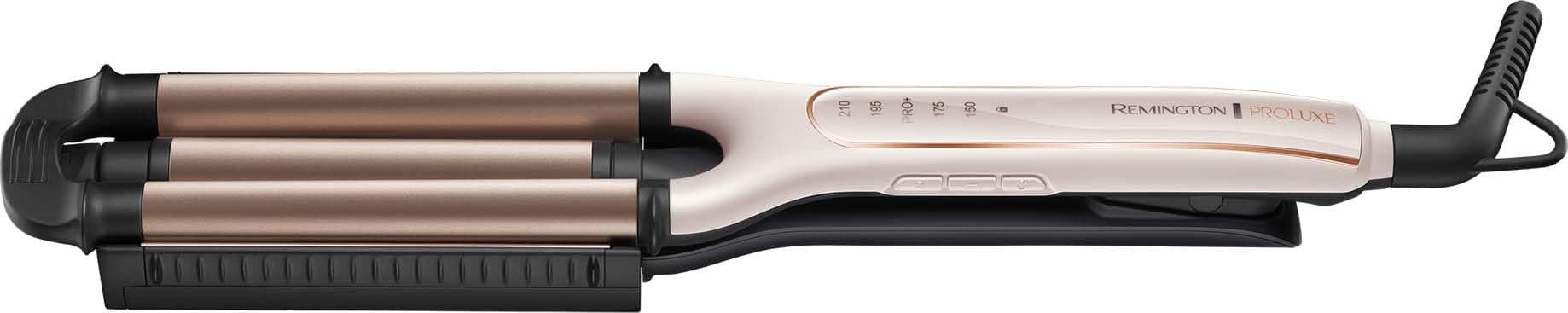Remington Welleneisen [Testsieger] ProLuxe 4-in-1 Lockenstab: Beach, natürlich Wellen, Wasserwellen, (Dig. Display, Temperatureinstellung bis 210°C) Kreppeisen, Multistyler CI91AW, Weiße Rose thumbnail 12