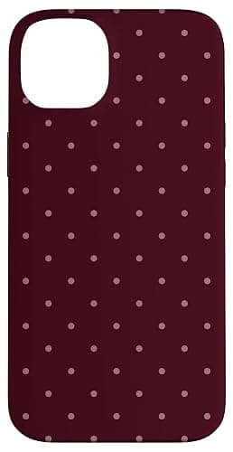 Mocha Cherry Polka Dots Summer Coquette Maroon Red Aesthetic Case for iPhone 14 Plus - Image 1