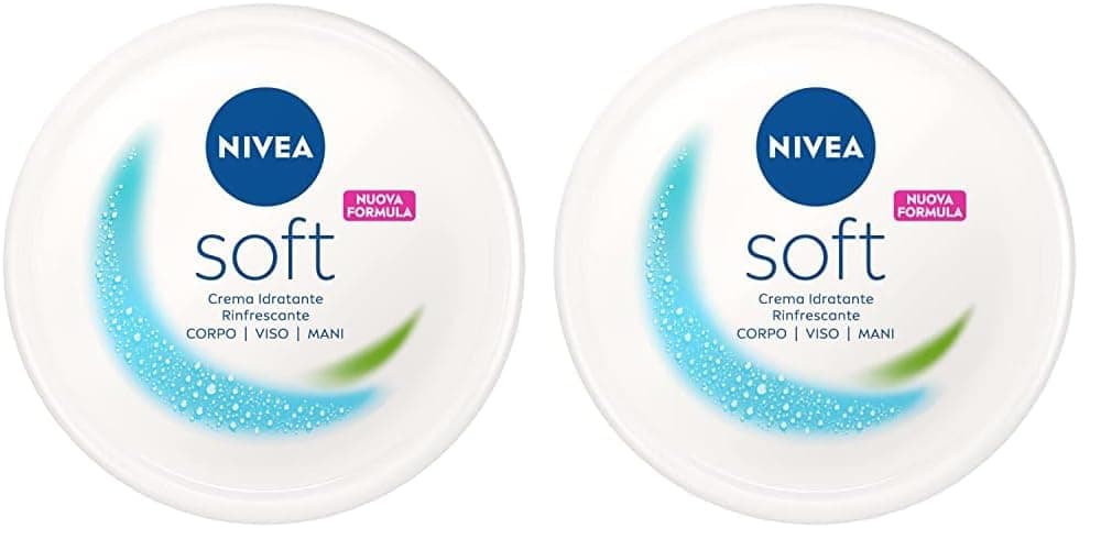 NIVEA Soft Crema Multiuso 1 x 300 ml, Crema Idratante e Rinfrescante, Crema Viso, Corpo, e Mani a Rapido Assorbimento, Arricchita con Vitamina E e Olio di Jojoba (Confezione da 2) - Image 1