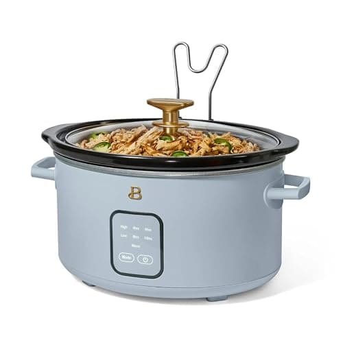 Beautiful 4-Quart Slow Cooker with Touch-Activated Display, Programmable Digital Controls, Removable Non-Stick Pot, Keep Warm Function, by Drew Barrymore (Cornflower Blue) thumbnail 3