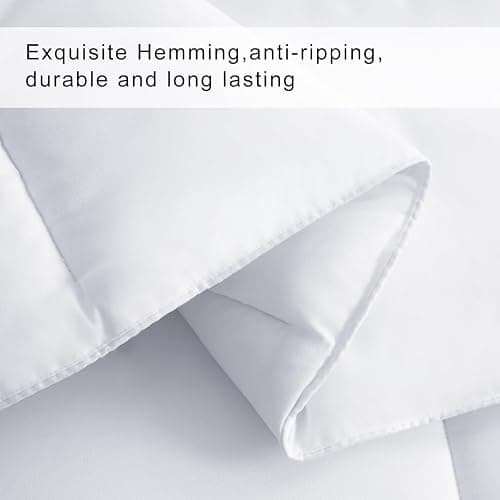 COHOME King Size Cooling Comforter All-Season Quilted Down Alternative Duvet Insert Luxury Hotel Reversible Winter Warm Comforter with Anti-Clump Tech & 8 Tabs - Gift for Women & Men - White 90"x102" thumbnail 6