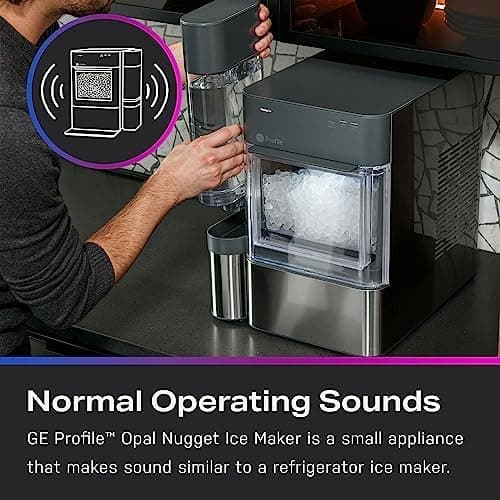 GE Profile Opal 2.0 XL with 1 Gallon Tank, Chewable Crunchable Countertop Nugget Ice Maker, Scoop included, 38 lbs in 24 hours, Pellet Ice Machine with WiFi & Smart Connected, Stainless Steel thumbnail 9