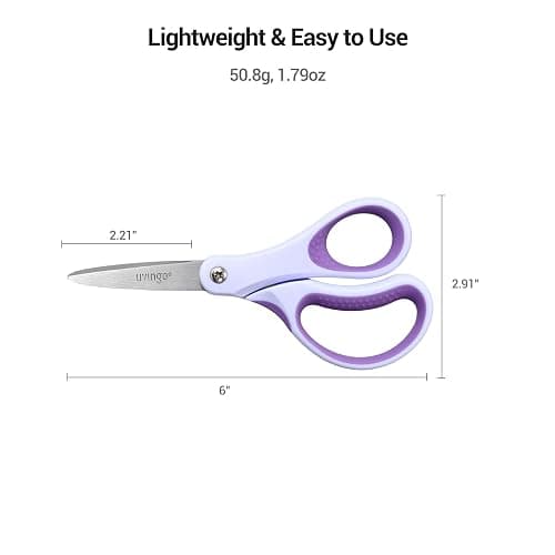 LIVINGO Kids Scissors for Ages 8-11 - 3 Pack 6” Pointed Tip Stainless Steel School Scissors for Children Teacher Classroom Crafting thumbnail 3