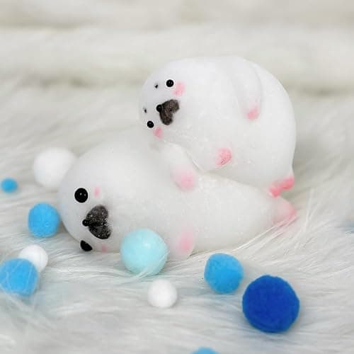 Taba Squishy Kit Seal Silicone Mold 4''+Liquid Gel+Flocking Cute Animal Maker Set thumbnail 8